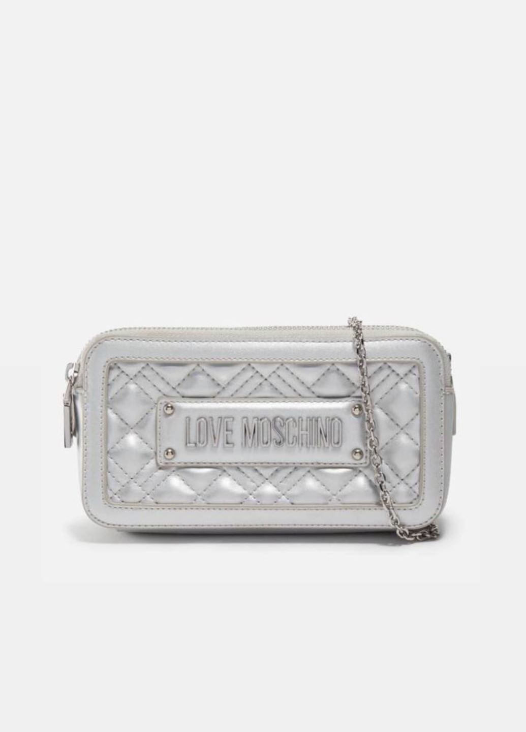 Срібна сумка-crossbody Love Moschino
