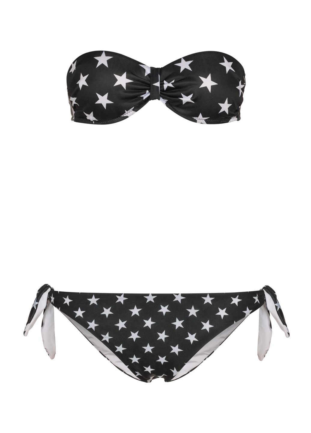 Раздельный черный купальник bando Tezenis