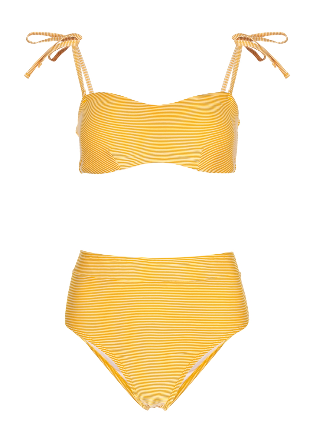 Жовтий роздільний купальник Hunkemoller в рубчик