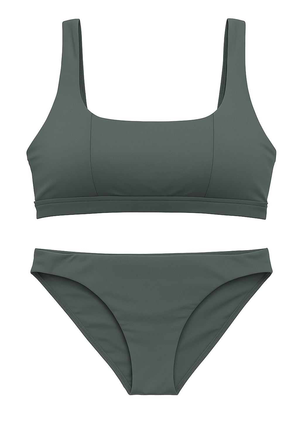 Оливковый раздельный купальник Seafolly