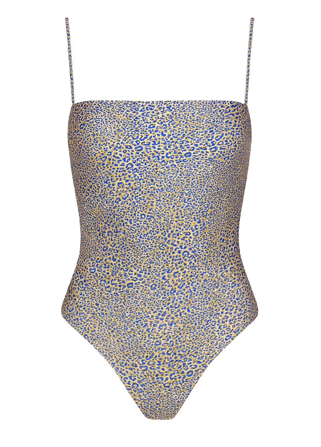 Женский цельный купальник Seafolly синий леопард