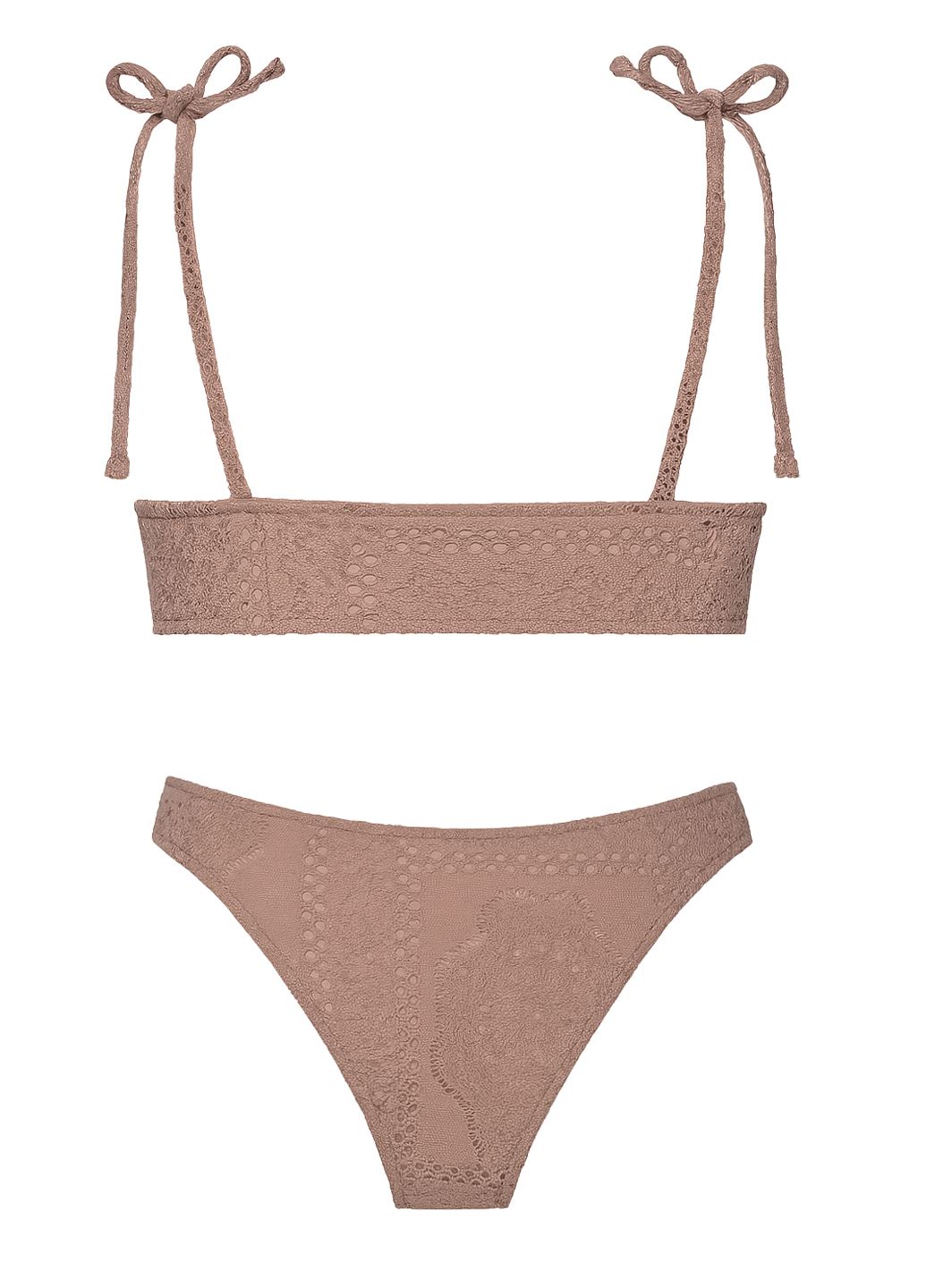 Раздельный пудровый купальник Seafolly с кружевом