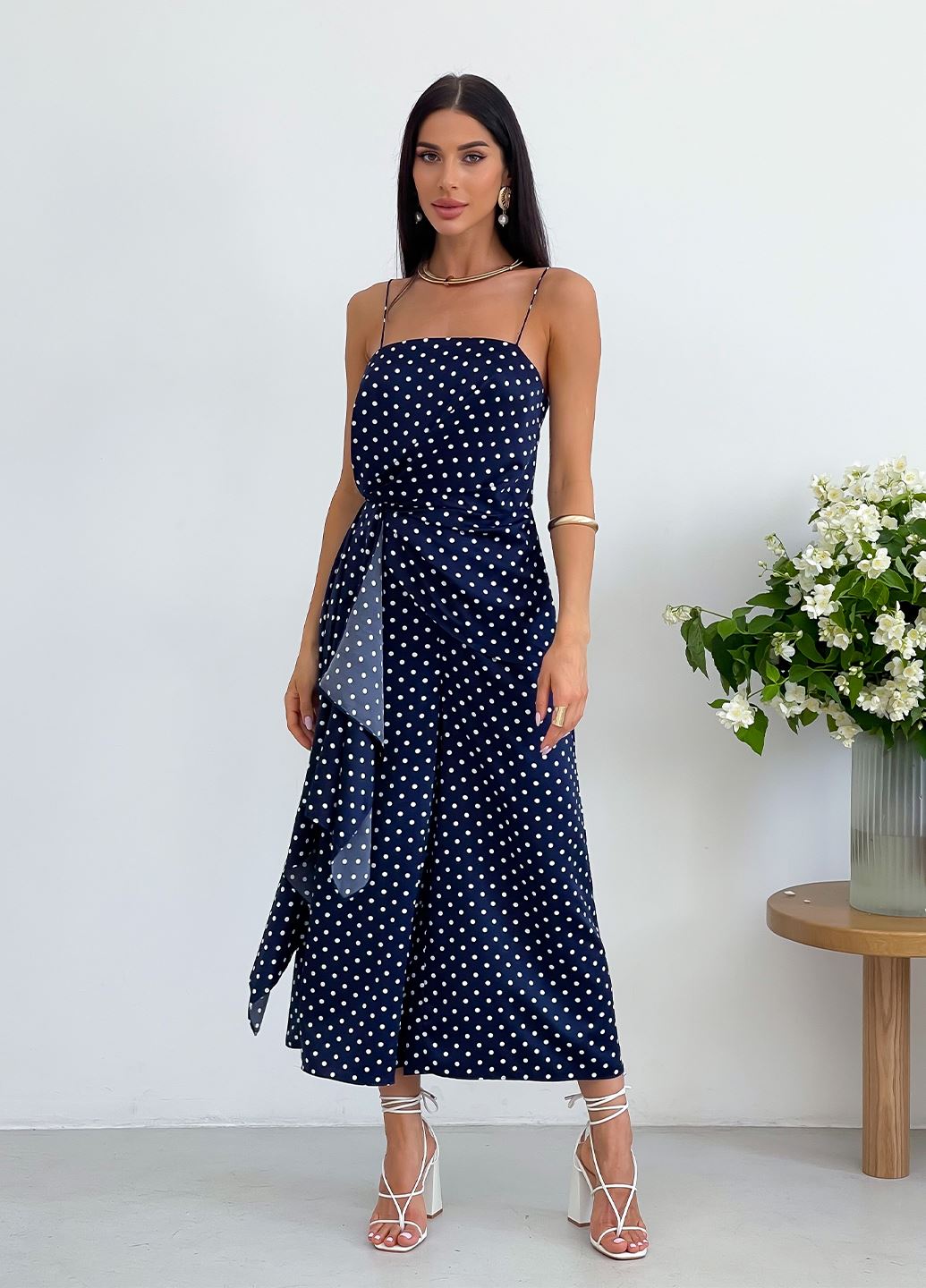 Синій комбінезон штанами Keepsake The Label в білий горох