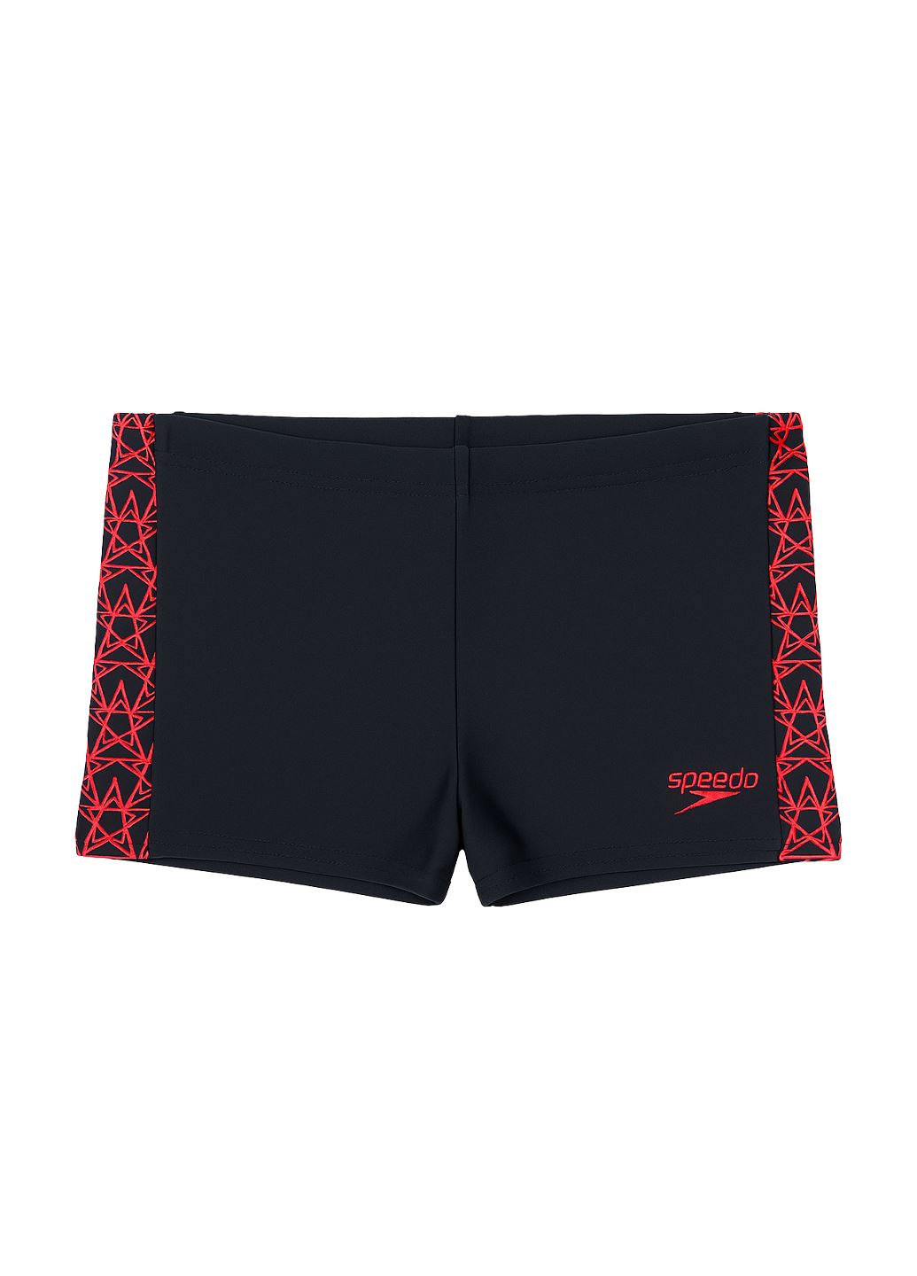 Детские плавательные шорты Speedo чёрные с красным принтом