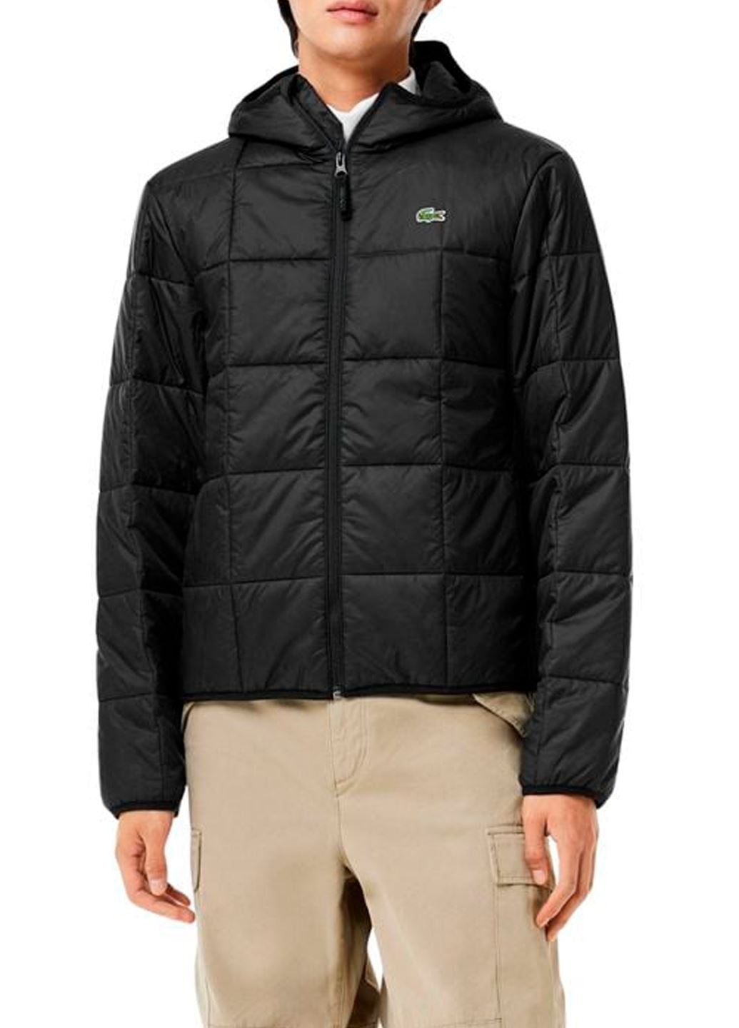 Коротка чорна куртка Lacoste
