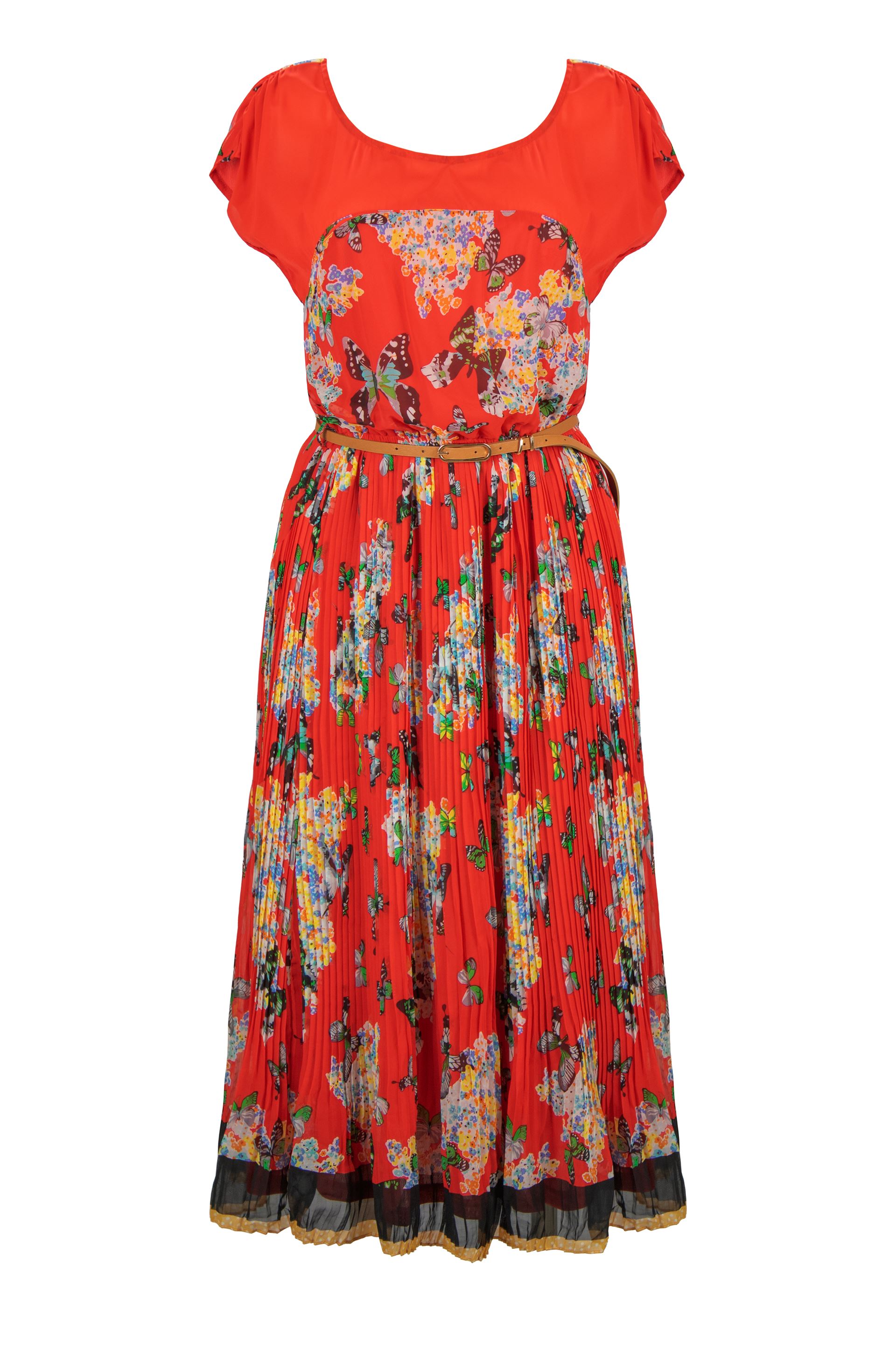 Червона шифонова міді сукня Uttam Boutique