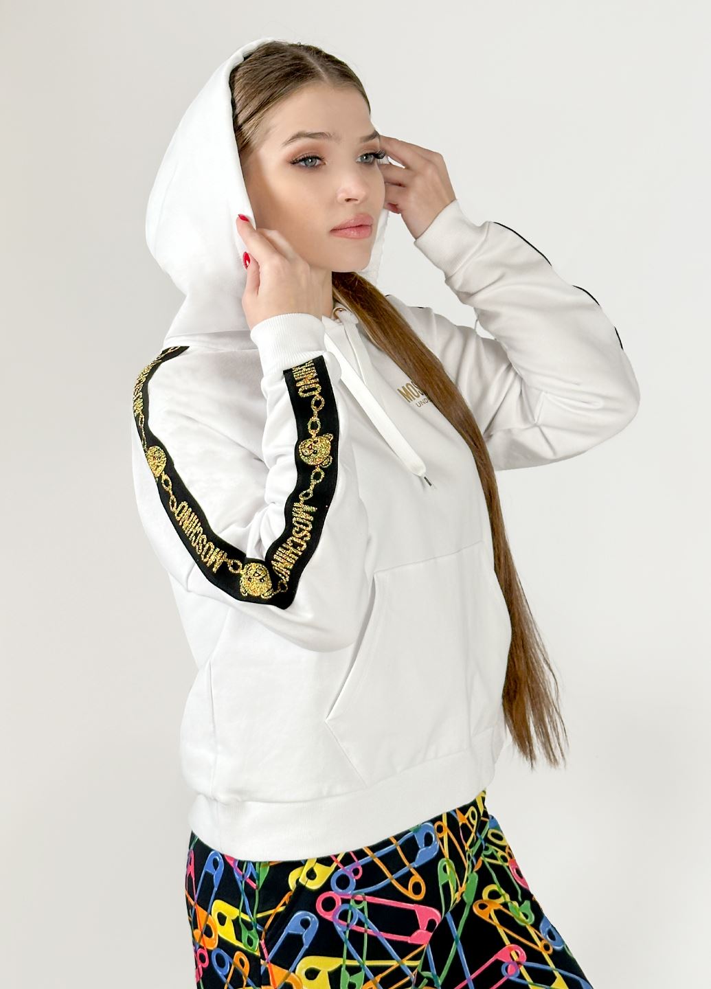 Жіноче біле худі Moschino