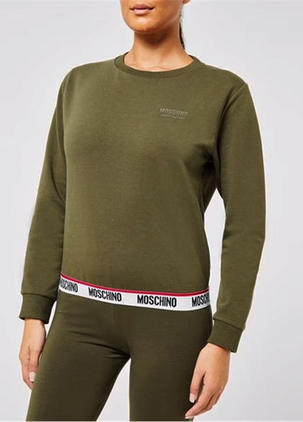 Жіночий оливковий светр світшот Moschino Underwear