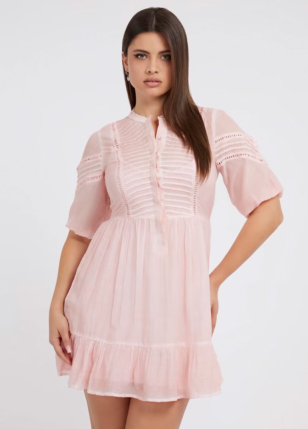 Рожева шовкова міні сукня Guess
